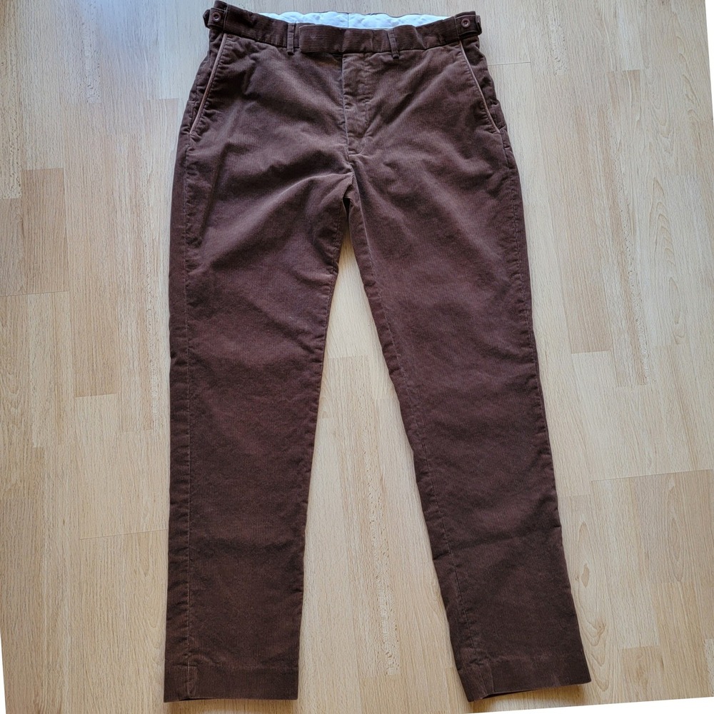 Vintage Polo Ralph Lauren Mens Brown Corduroy Pants 36/32 Cotton Chino Trousers